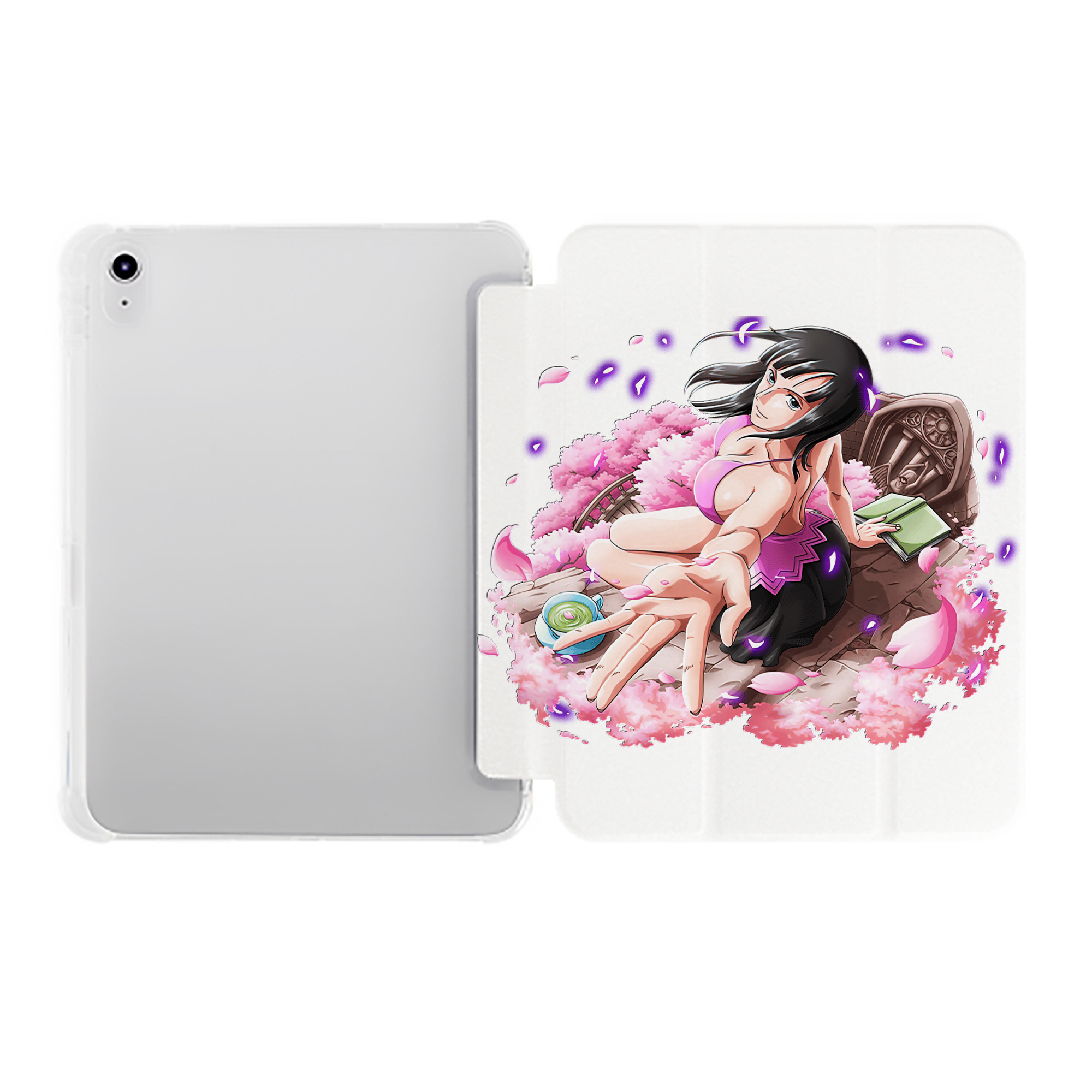（画像用） ワンピース ニコ・ロビン ONE PIECE Nico Robin IPad ケース ペン収納付き 三つ折りスタンド PUレザー×シリコン 対応機種9.5/10.5/10.9インチ